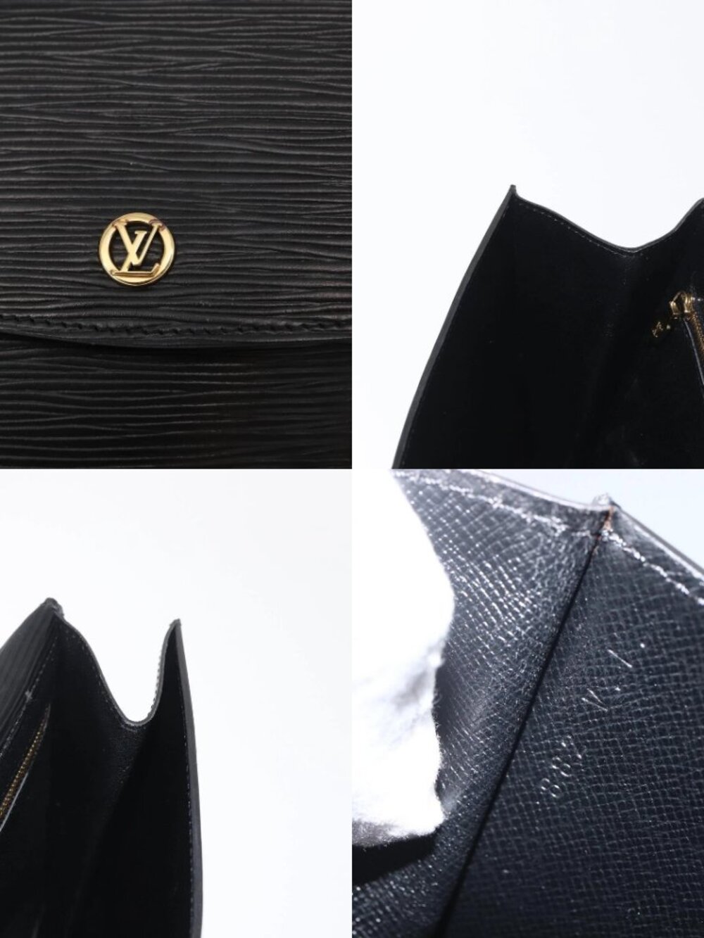 LOUIS VUITTON Epi Montaigne 27 Clutch Bag Black M52652 LV Auth 169888 - Picture 13 of 14